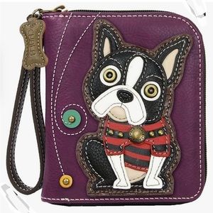 Chala Boston Terrier Wristlet
